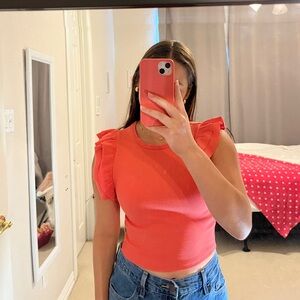 Zara Ruffled Sleeve Top